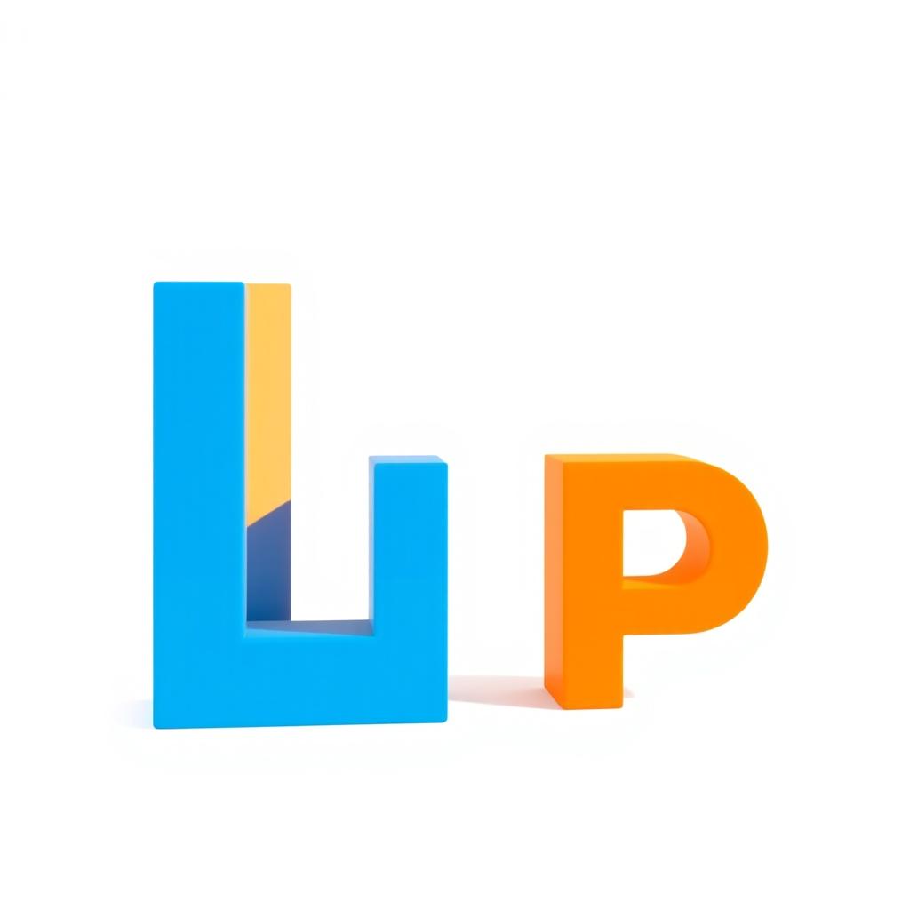 A bold and artistic representation of the letters 'L' and 'P', designed in a modern, minimalistic style