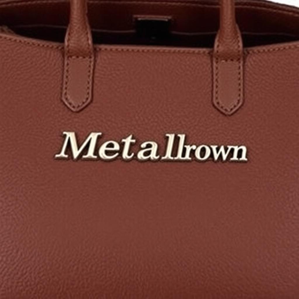 A stylish leather bag named 'Metallic Brown', featuring a rich, deep brown leather texture