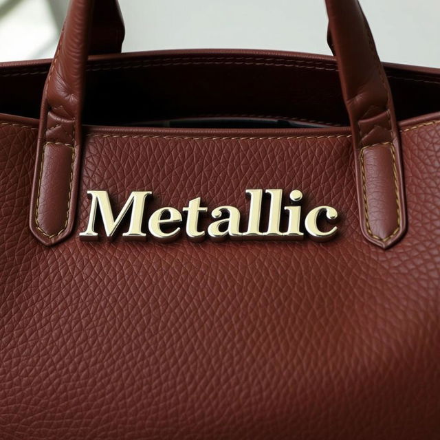 A stylish leather bag named 'Metallic Brown', featuring a rich, deep brown leather texture