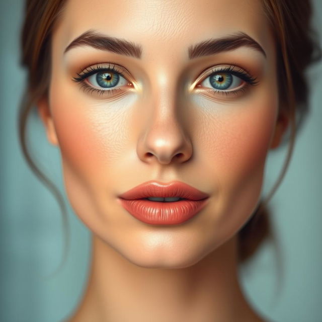 A beautifully enhanced depiction of a female face with an elegant, perfectly shaped nose