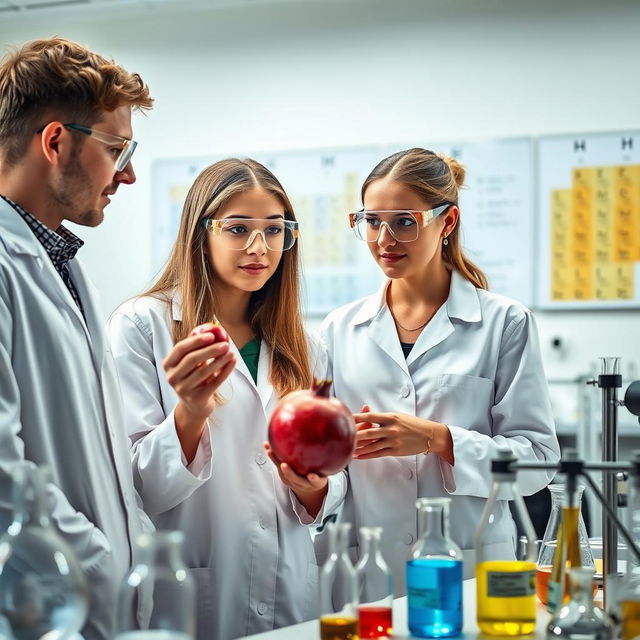 A chemistry laboratory scene featuring a male and female chemical engineering student