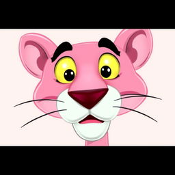 An illustration of the iconic Pink Panther character, focusing on its face