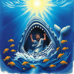 An enchanting illustration of the biblical story of Jonah and the Whale