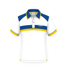 A minimalist and beautiful uniform design for a school named Elizabeth, featuring a color palette of white, blue, and yellow