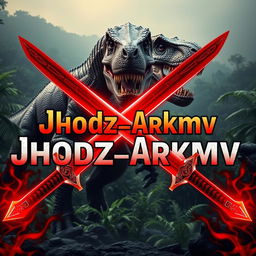 A vibrant and dynamic scene featuring the name 'Jhodz_Arkmv' prominently displayed in a bold and stylized font