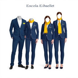 A stylish and minimalist uniform design for the management team of "Escola Elizabeth"