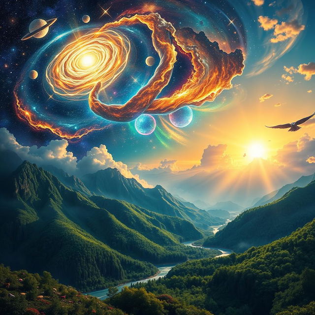 A stunning and imaginative depiction of the creation of the world, inspired by biblical narrative