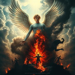 An evocative and dramatic representation of the fascinating story of Lucifer, depicting his transformation from a beautiful angel to Satan