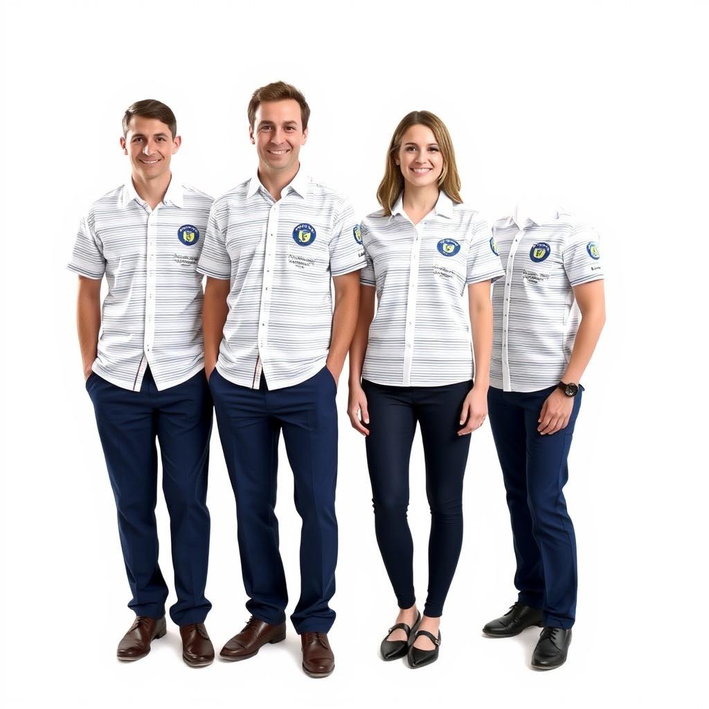 Casual uniform design for the management team of Elizabeth School, featuring a clean and professional look