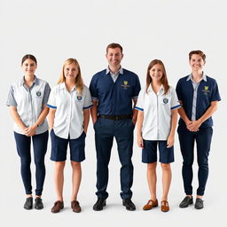 Casual uniform design for the management team of Elizabeth School, featuring a clean and professional look