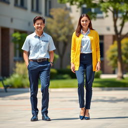 A casual uniform design for the management team of Elizabeth School featuring a modern and professional look