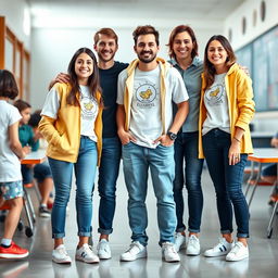 An informal uniform design for the management team of Elizabeth School, featuring a relaxed and approachable aesthetic