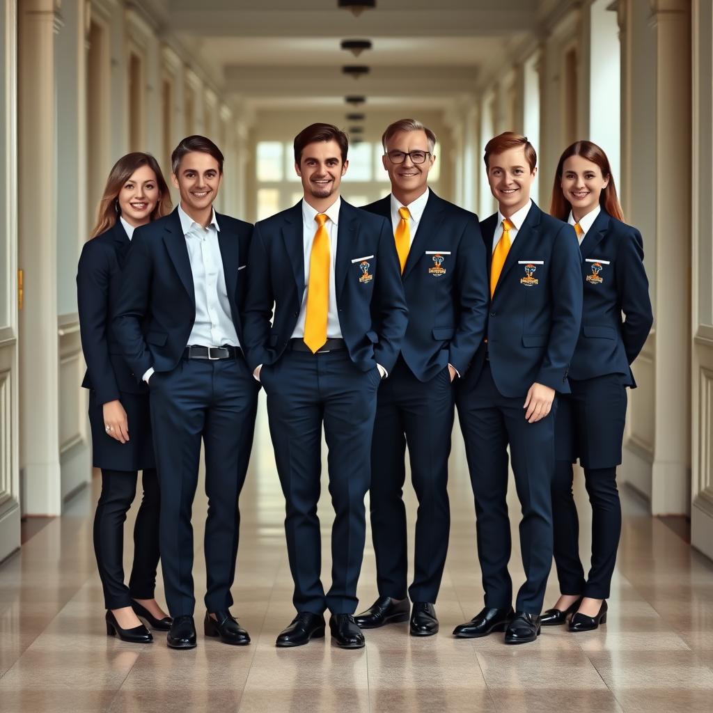 A classic uniform design for the management team of Elizabeth School, incorporating a timeless and professional aesthetic