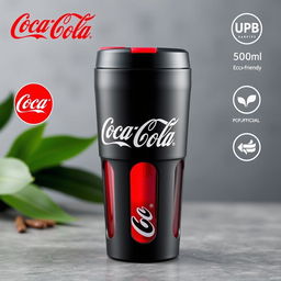 A beautiful, eco-friendly 500ml reusable cup that is BPA-free, designed with the official logos of Coca Cola and UPB