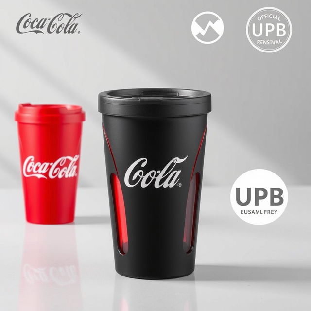 A beautiful, eco-friendly 500ml reusable cup that is BPA-free, designed with the official logos of Coca Cola and UPB