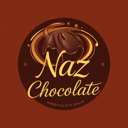 A stylish and elegant logo for a handmade chocolate shop named 'Naz Chocolate'