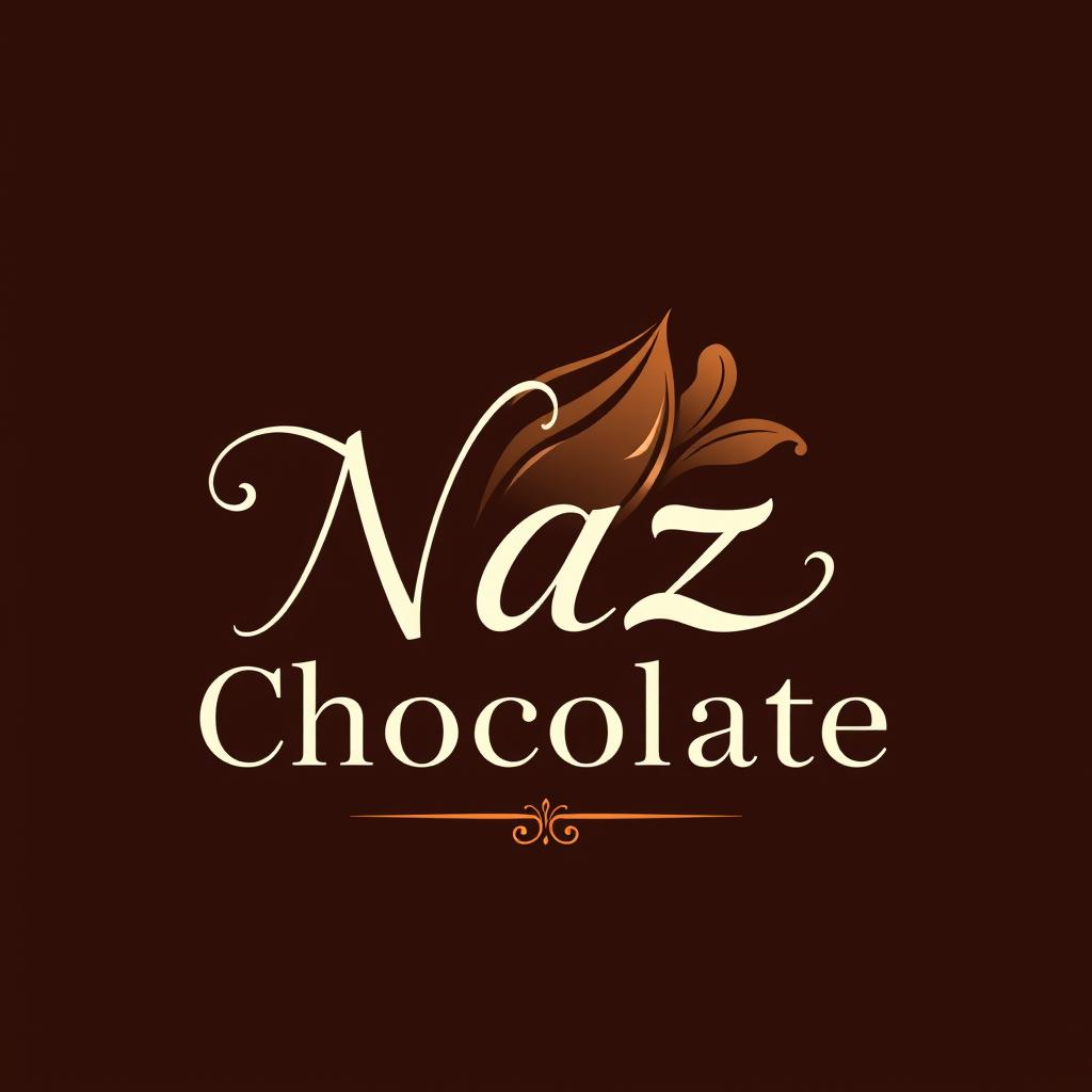 A logo design for 'Naz Chocolate', showcasing elegance and artisanal quality