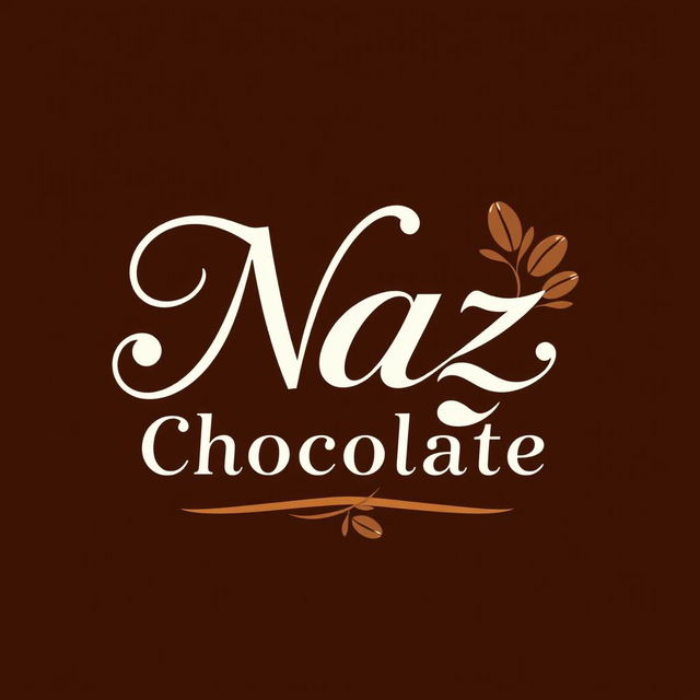 A beautifully designed logo for a handmade chocolate shop named 'Naz Chocolate'