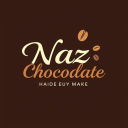 A beautifully designed logo for a handmade chocolate shop named 'Naz Chocolate'