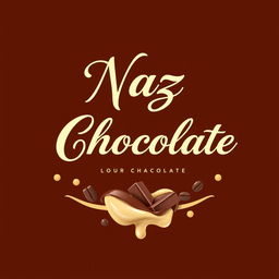 A beautifully designed logo for a handmade chocolate shop named 'Naz Chocolate'