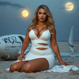 Full-body image of a curvy, mature MILF woman, aged 45, exuding beauty and sexiness