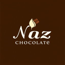 A logo design for a handmade chocolate shop named 'Naz Chocolate'