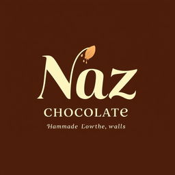 A logo design for a handmade chocolate shop named 'Naz Chocolate'