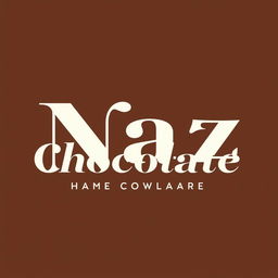 A logo design for a handmade chocolate shop named 'Naz Chocolate'