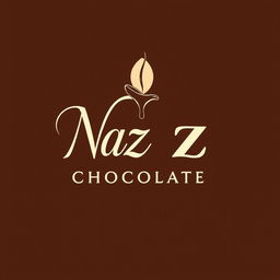 A logo design for a handmade chocolate shop named 'Naz Chocolate'