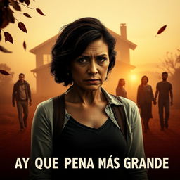A dramatic movie poster for a film titled "Ay Que Pena Más Grande"