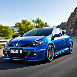An eye-catching Renault Megane 2 from 2006, featuring a sporty two-door design, displayed as a classic sport version