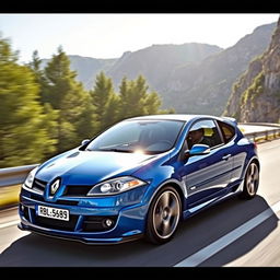 An eye-catching Renault Megane 2 from 2006, featuring a sporty two-door design, displayed as a classic sport version