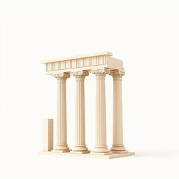 A minimalist and professional image depicting a bar chart styled with the historical columns of the Bran Temple in Marib, showcasing varying heights to represent data in a statistical graph format
