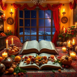 An enchanting Yalda Night scene centered around the theme of 'TABAN KHODRO'