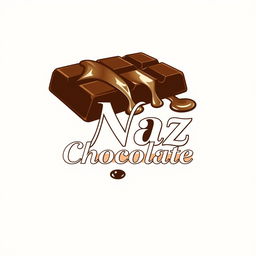 A stunning logo design for a handmade chocolate shop named 'Naz Chocolate'