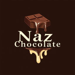 A stunning logo design for a handmade chocolate shop named 'Naz Chocolate'