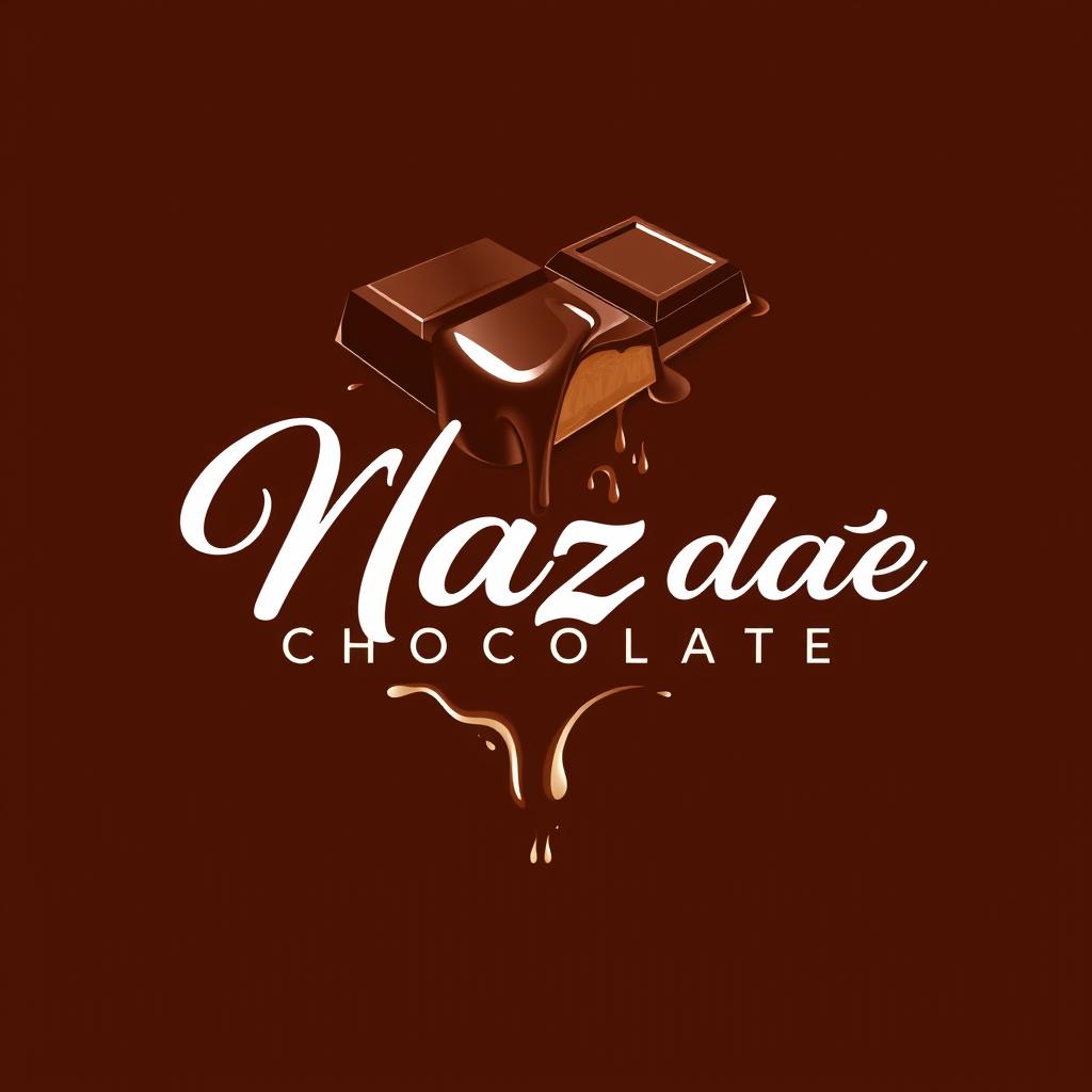 A stunning logo design for a handmade chocolate shop named 'Naz Chocolate'