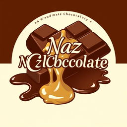 A stunning logo design for a handmade chocolate shop named 'Naz Chocolate'
