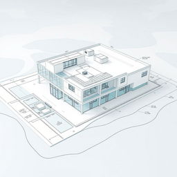 A realistic architectural plan of a building design showcasing multiple flood levels