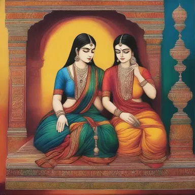The painter showcased the beauty of Hindustani culture through vibrant colors and intricate designs.