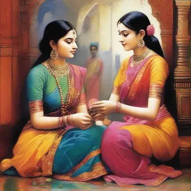 The painter showcased the beauty of Hindustani culture through vibrant colors and intricate designs.