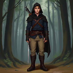 A human male character named Droker, 23 years old, almost 24, dressed as a Ranger