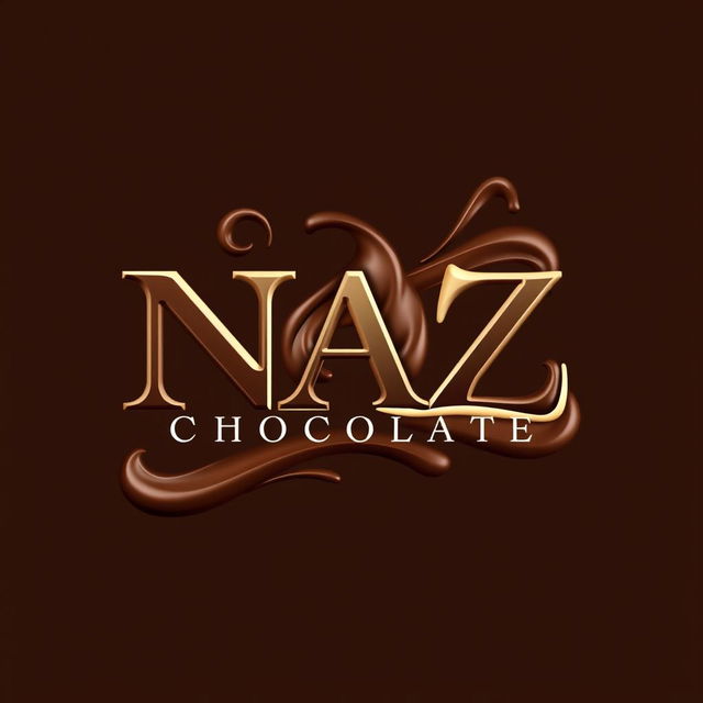 A unique and artistic logo design for an online store named 'NAZ Chocolate'