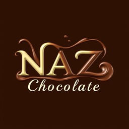 A unique and artistic logo design for an online store named 'NAZ Chocolate'