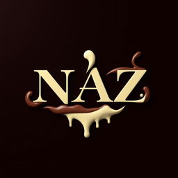 A unique and artistic logo design for an online store named 'NAZ Chocolate'