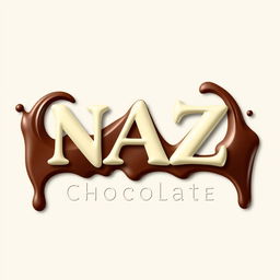 A unique and artistic logo design for an online store named 'NAZ Chocolate'