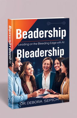 A visually striking book cover design for 'Bleadership: Leading on the Bleeding Edge with AI' by Dr
