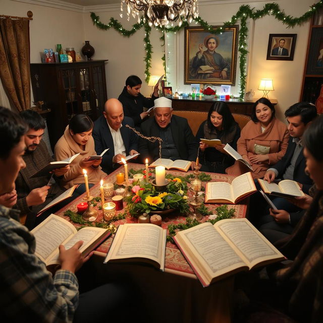 A traditional Iranian Yalda Night event featuring the ritual of Hafez reading