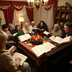 A traditional Iranian Yalda Night event featuring the ritual of Hafez reading