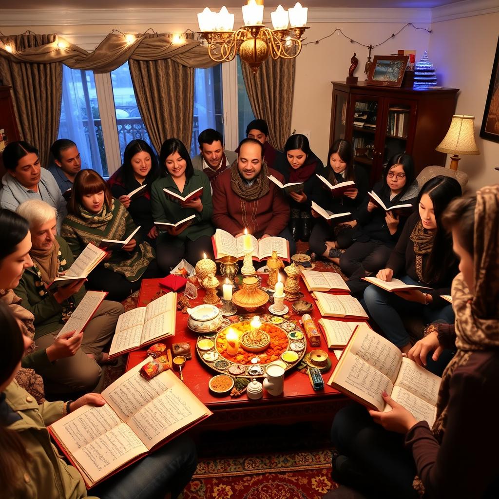 A traditional Iranian Yalda Night event featuring the ritual of Hafez reading